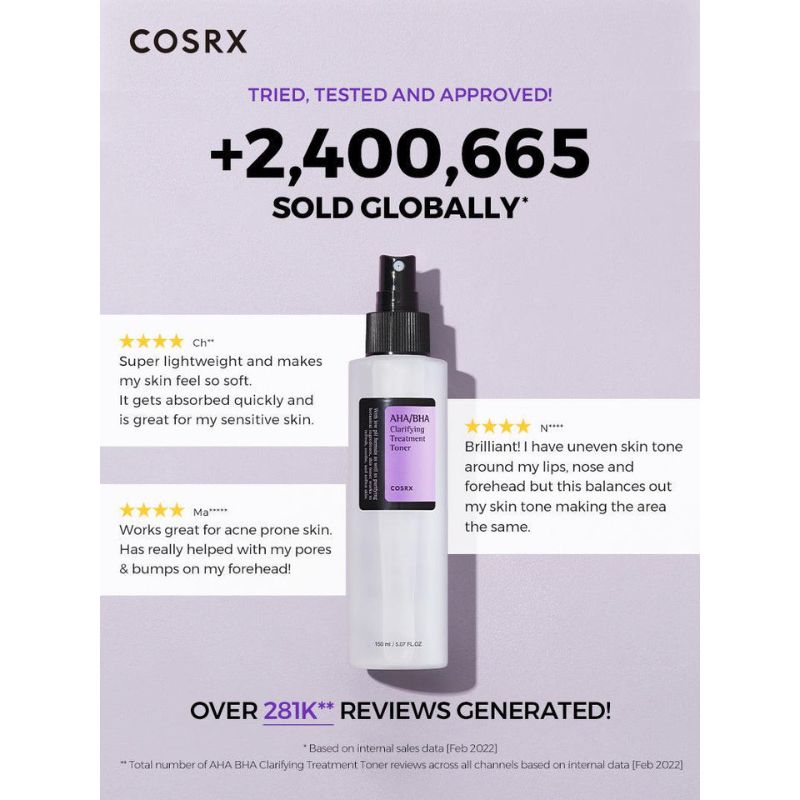 COSRX AHA/BHA Clarifying Treatment Toner