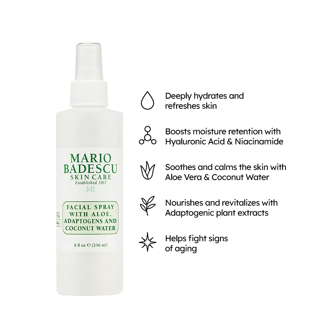 Mario Badescu Facial Spray with Aloe Vera Adaptogens & Coconut Water 236ml