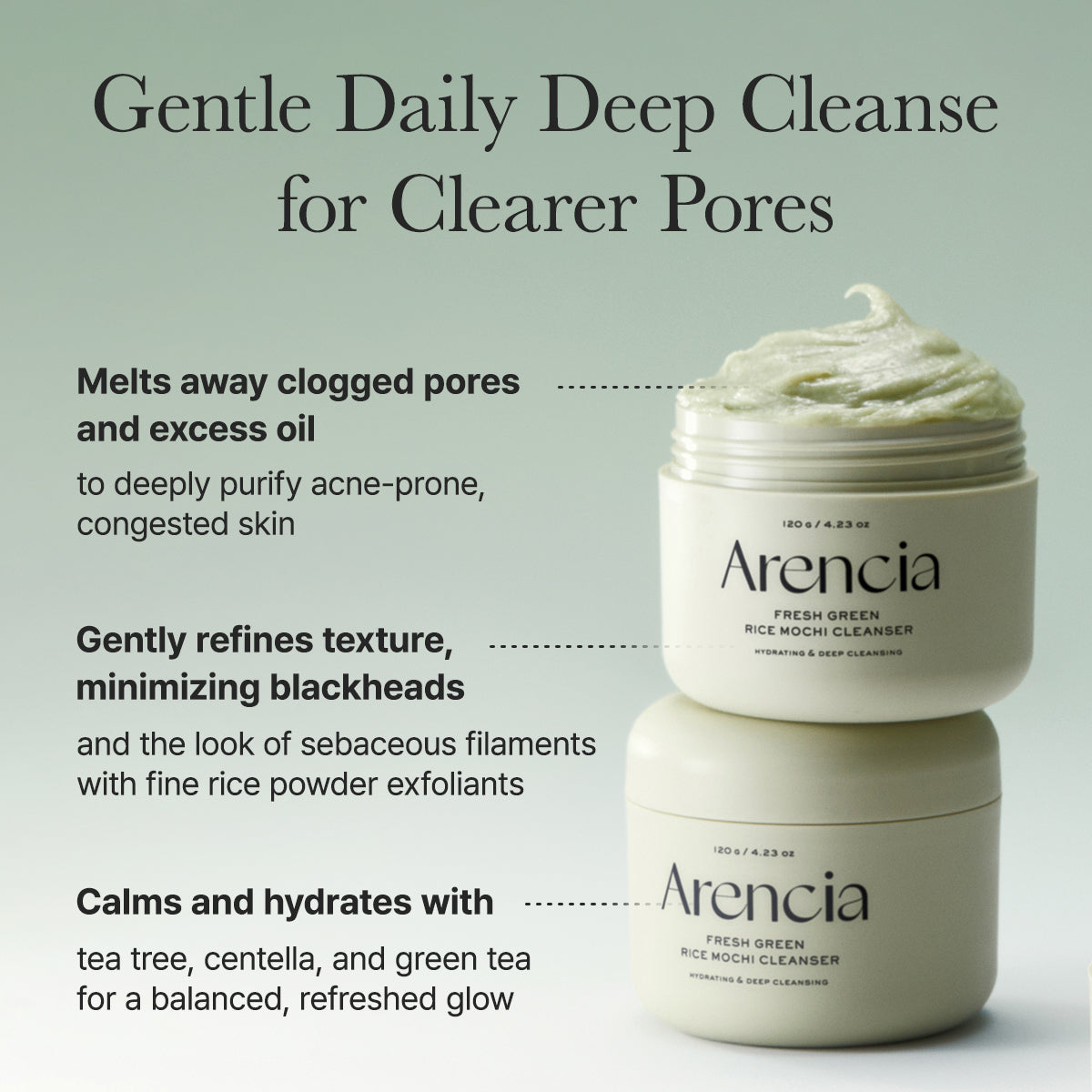 Arencia Fresh Green Rice Mochi Cleanser 120g