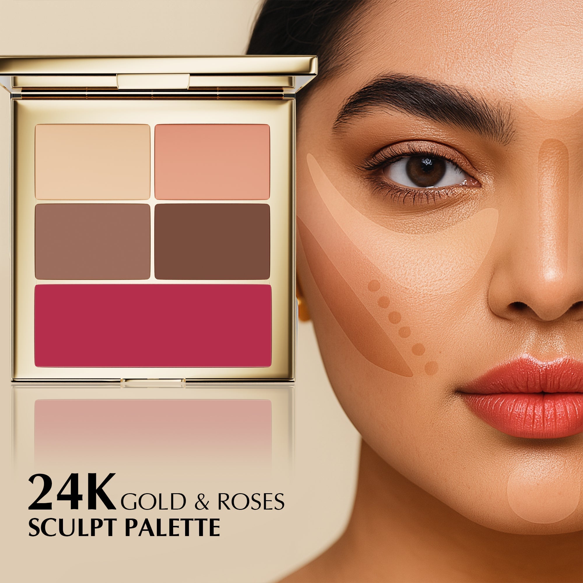 24K Gold & Roses Sculpt Palette